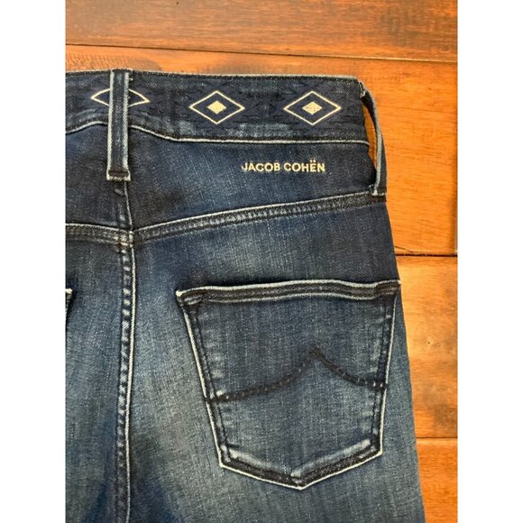 Jacob Cohen Blue Dark Wash Embroidered Kimberly Jean, Size 24 - Picture 5 of 5